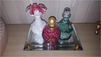 Perfume Bottles, Bud Vase & Vanity Tray