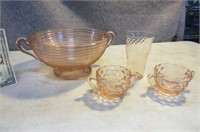 4pcs. Vintage Pink Glass AS-IS Depression?