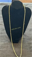 25" 10K Hollow Rope Chain, Yellow Gold