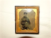 Antique Civil War Soldier Tintype Photo( half