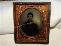 Antique Civil War Soldier Tintype Photo(half