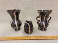 3 German Drip Glaze Pottery