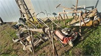 Group old pushmowers metal sawhorses & More