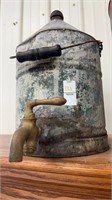 Antique Galvanized Water Beverage Can with Spigot