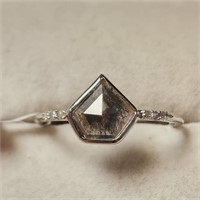 $3000 10K  Salt And Pepper Diamond(1.18ct) Ring