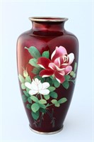 Japanese Meiji Cloisonne and Enamel Vase,