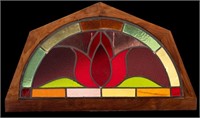 Stained Glass Tulip Pattern Window