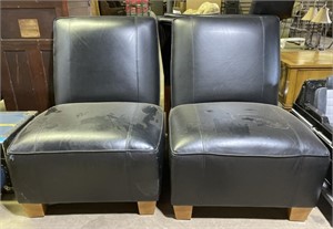 (AF) 2 Faux Leather Arhaus Furniture Chairs 36”