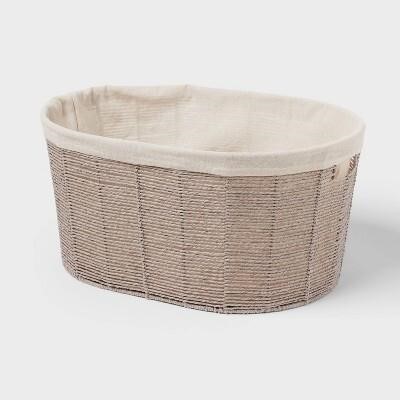 Twisted Paper Rope Oval Laundry Basket