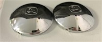 pair of John Deere chrome embossed hub caps