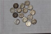 Lot of 15 Dimes