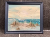 Coastal Ocean on Canvas Framed Painting
