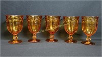 5) Vintage Amber Glass Goblet Style Drinking