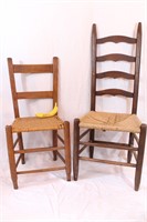 Pair Vintage Ladder Back Chairs