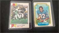 1973 and 1974 Topps O.J. Simpson Lot