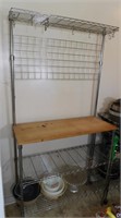 Bakers Rack-Wood and Metal 36"W x 72"H x 14"D