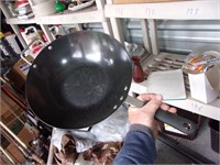 large restaurant wok cooking pan