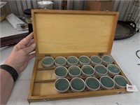 WOOD CASE WITH CONTAINERS