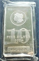 10 oz. Morgan Design Silver Bar