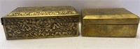 2 Gold Trinket boxes 
Dragon box 6.5” long
Gold