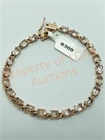 Sterling Silver Morganite Bracelet