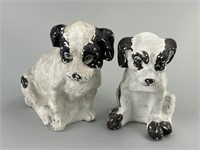 Early Antique Chalkware Dogs.