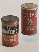 VTG BAKING POWDER CANS-RUMFORD AND CALUMET