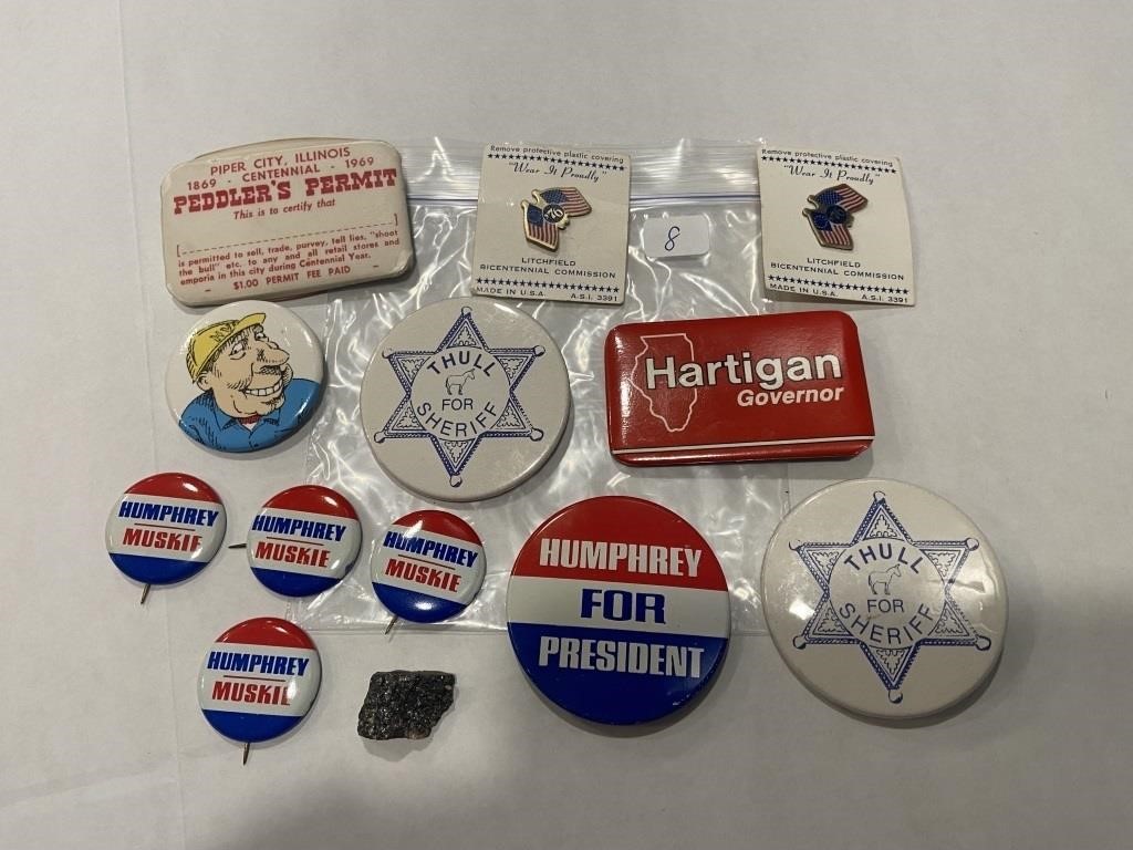 Political Pin Back Buttons