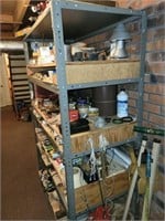 METAL SHELVING UNIT W/NUTS & BOLTS, COTTER PINS,