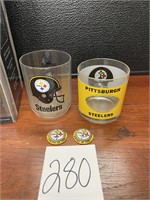 Pittsburgh Steelers glasses and 1996 Superbowl