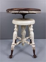 Antique Piano & Organ Co. Glass Claw Stool