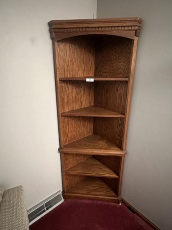 Pair of Oak Corner Shelves