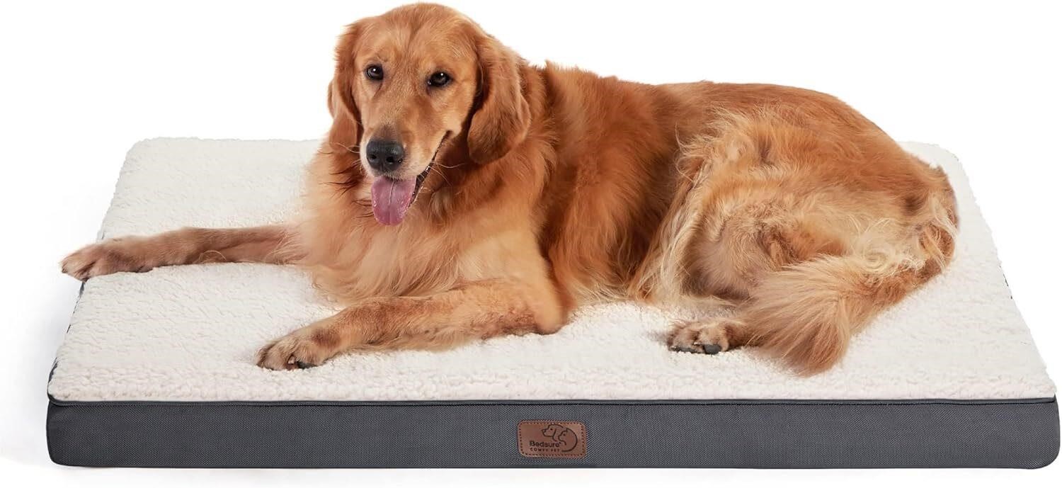 Bedsure Orthopedic Dog Bed 44Lx32Wx3H  Grey