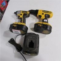 DEWALT 18V 2PC DRILL SET W/ CHARGER