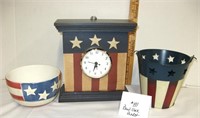 Americana Bowl, Clock, Bucket