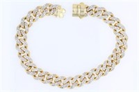 1.00 Ct Diamond Fancy Link Bracelet 10 Kt