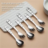 New- Evanda Toddler Utensils, 6 Pieces Stainless S