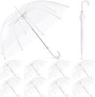 8 Pcs Wedding Stick Umbrellas  35.4 In (Clear)