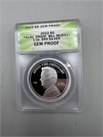 2002 $5 GEM Proof Palau Proof Bill Murray 1 Oz. .9