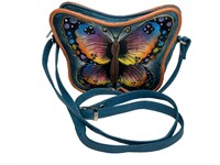 Biacci Hand Painted Leather Butterfly Cross Body