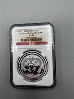 2009 Silver 1 Oz. Panda China Silver 39th Annivers