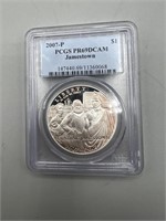 2007-P PCGS PRDCAM $1 Jamestown Silver Coin,