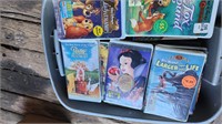 Bin of VHS Movies Many Sealed Disney