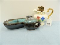 Japan Pottery Lighter and Ashtray, MaryAnn