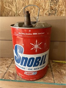 Snobil snowmobile gas oil advertising can
