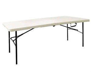 HDX 6 ft. Earth Tan Folding Resin Table