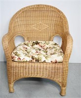 Wicker Arm Chair With Cushion