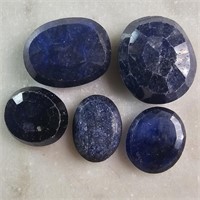50 Ct Faceted Colour Enhanced Blue Sapphire Gemsto