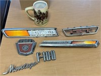 ASSORTED FORD EMBLEMS / ONE STEIN / SHIPS