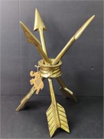Large Banded Arrows Gold Tone Decor Piece